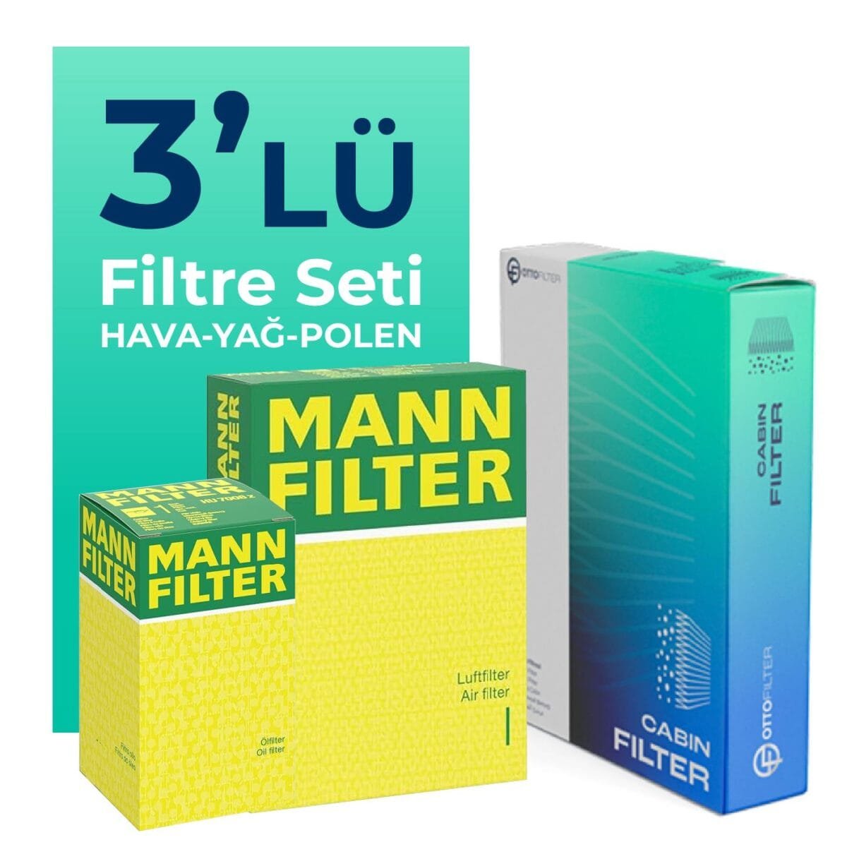 MANN Ford Connect 1.8 Dizel Filtre Bakım Seti (2002-2013) 3 Lü - Görsel 1