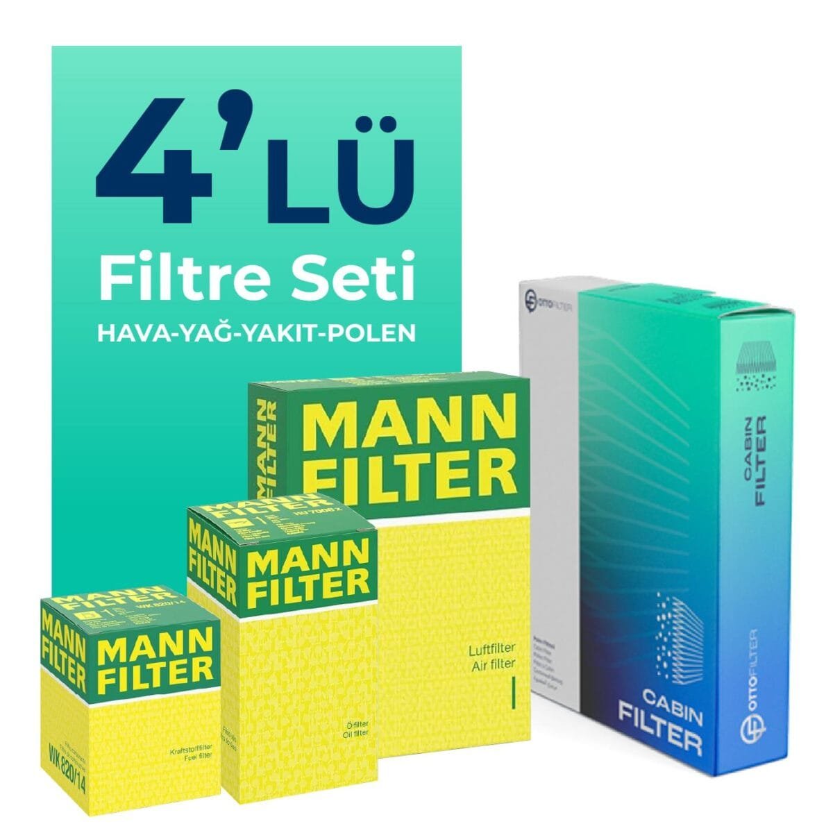 MANN Ford Connect 1.8 Dizel Filtre Bakım Seti (2002-2013) 4 Lü - Görsel 1