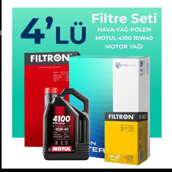 Filtron Fiat Albea 1.6 Benzinli Filtre Bakım Seti Motul Motor Yağlı (2002-2008) 4 Lü
