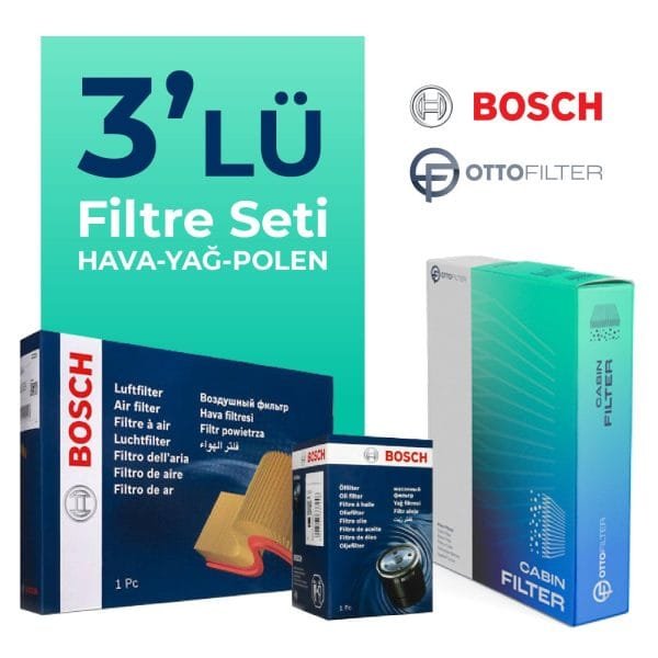 BOSCH Fiat 500L 1.3 Dizel Filtre Bakım Seti (2009-2018) 3 Lü