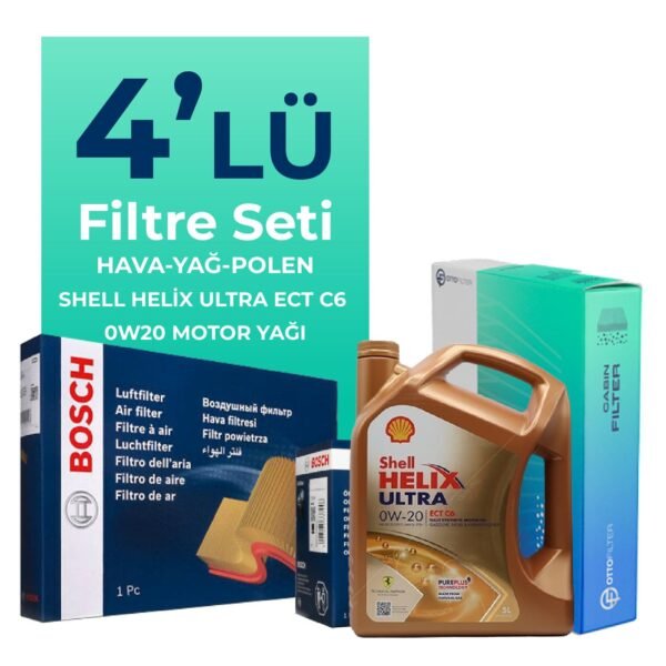 BOSCH Alfa Romeo Tonale 1.5 Hybrid Filtre Bakım Seti Shell Motor Yağlı (2022-2024) 4 Lü