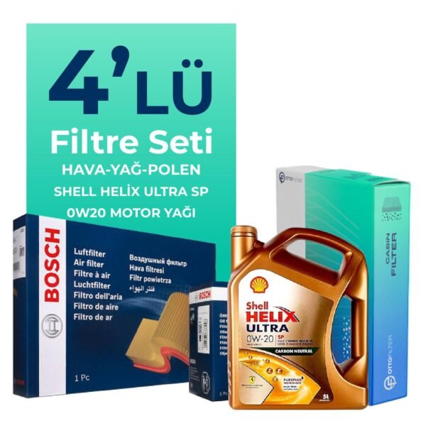 BOSCH Alfa Romeo Tonale 1.6 Dizel Filtre Bakım Seti Shell Motor Yağlı (2022-2024) 4 Lü