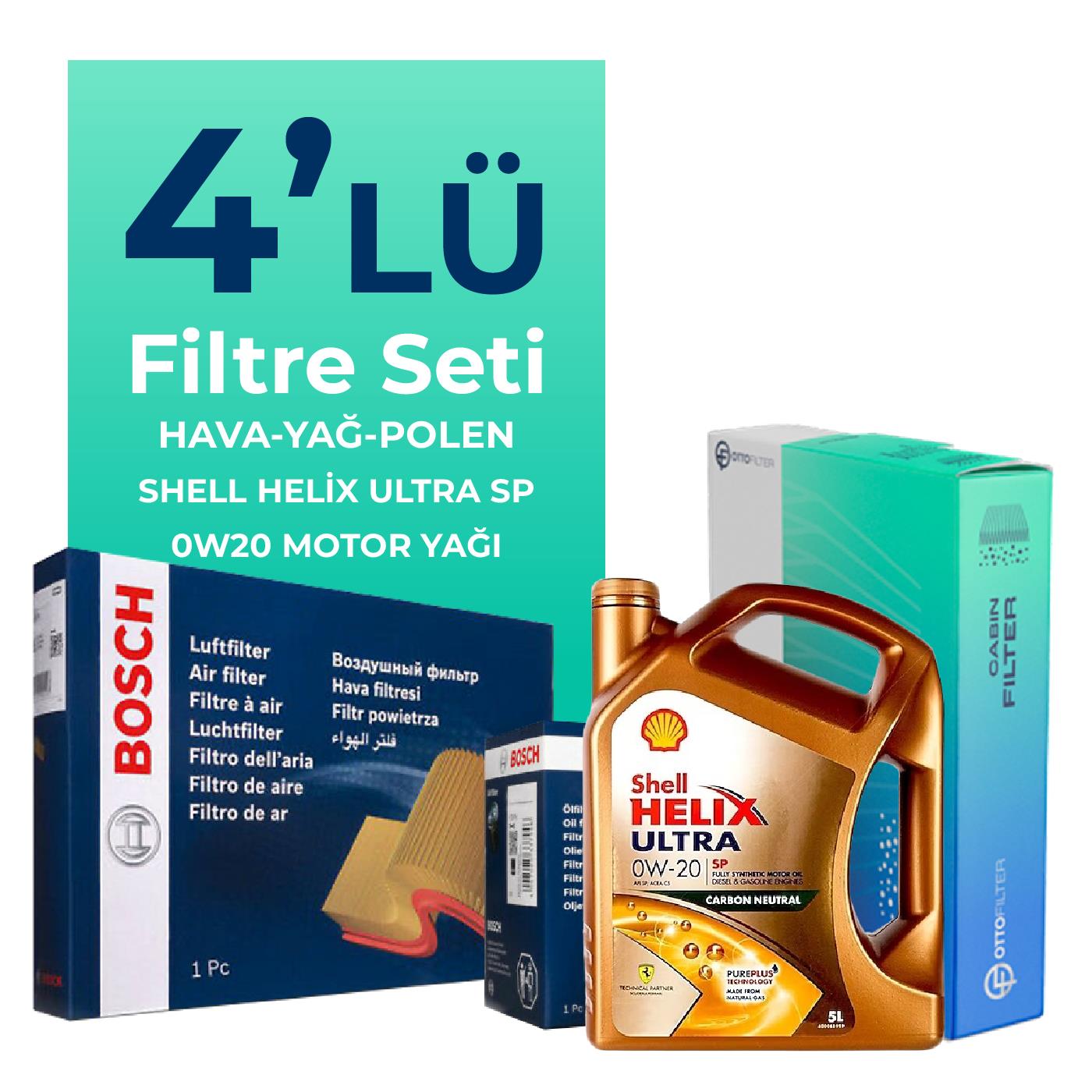 Bosch Audi A6 45 Tfsi Filtre Bakım Seti Shell Motor Yağlı (2020-2024) 4 Lü