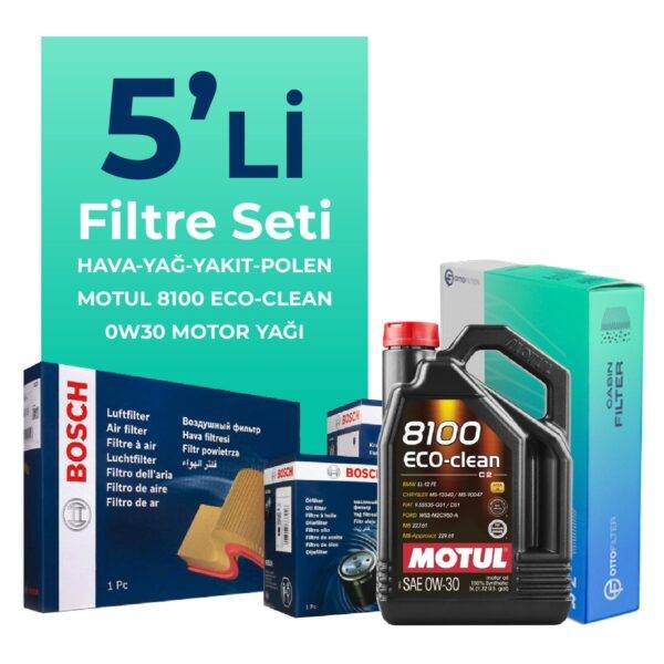 BOSCH Fiat Doblo 1.3 Dizel Filtre Bakım Seti Motul Motor Yağlı EURO 6 (2015-2022) 5 Li