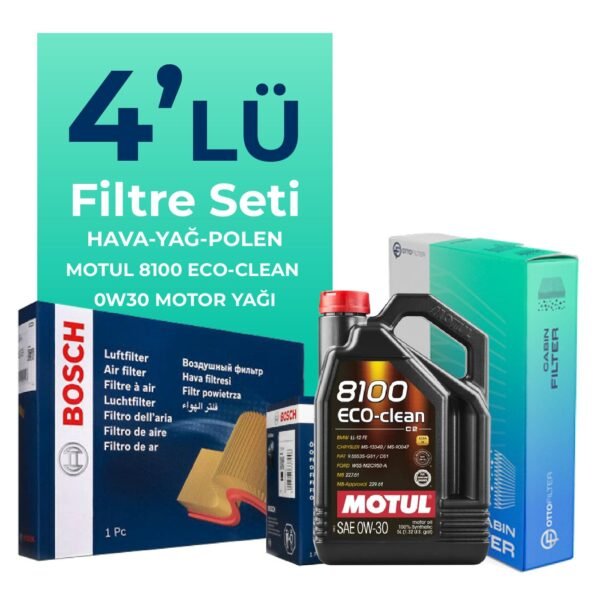 BOSCH Ford Tourneo Custom 2.0 Dizel Filtre Bakım Seti Motul Motor Yağlı (2015-2023) 4 Lü