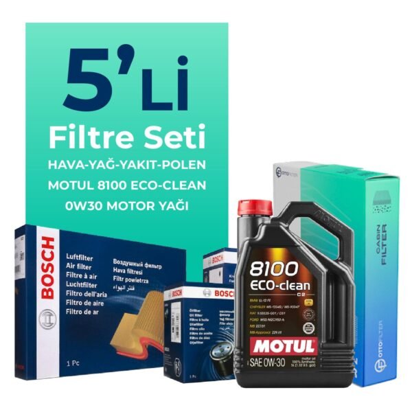 BOSCH Ford Tourneo Custom 2.0 Dizel Filtre Bakım Seti Motul Motor Yağlı (2015-2023) 5 Li