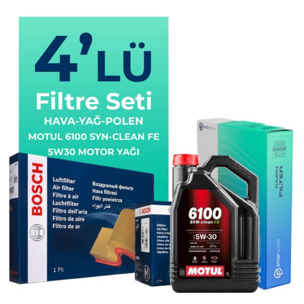 BOSCH Jeep Compass 1.6 Dizel Filtre Bakım Seti Motul Motor Yağlı (2017-2021) 4 Lü