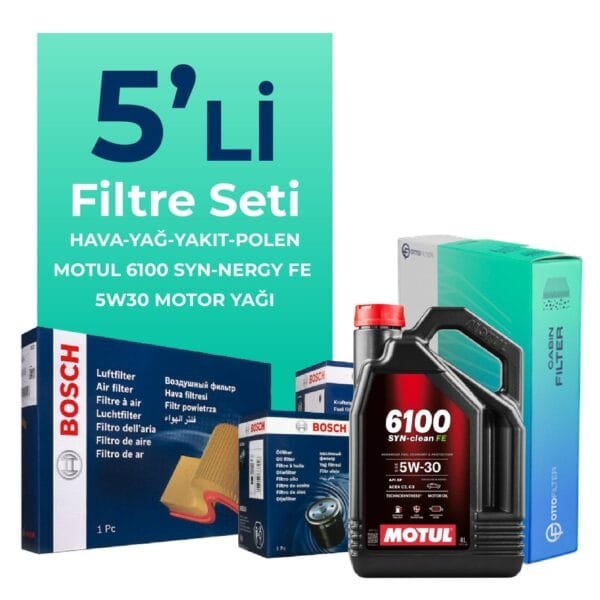 BOSCH Peugeot 3008 1.6 Dizel E-HDi Filtre Bakım Seti Motul Motor Yağlı (2010-2014) 5 Li