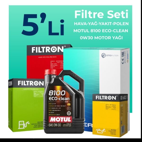 Filtron Ford Tourneo Custom 2.0 Dizel Filtre Bakım Seti Motul Motor Yağlı (2015-2023) 5 Li