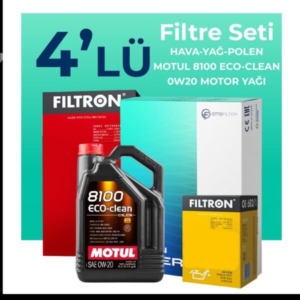 Filtron Hyundai Kona 1.6 Dizel Filtre Bakım Seti Motul Motor Yağlı (2017-2022) 4 Lü