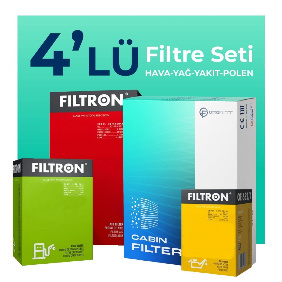 Filtron Jeep Patriot 2.0 Dizel Filtre Bakım Seti (2007-2011) 4 Lü - Görsel 1