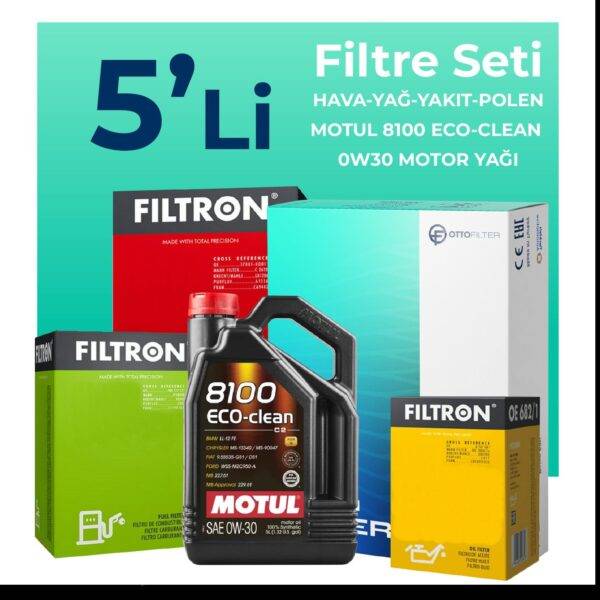 Filtron Opel Crossland 1.6 Dizel Filtre Bakım Seti Motul Motor Yağlı (2017-2022) 5 Li