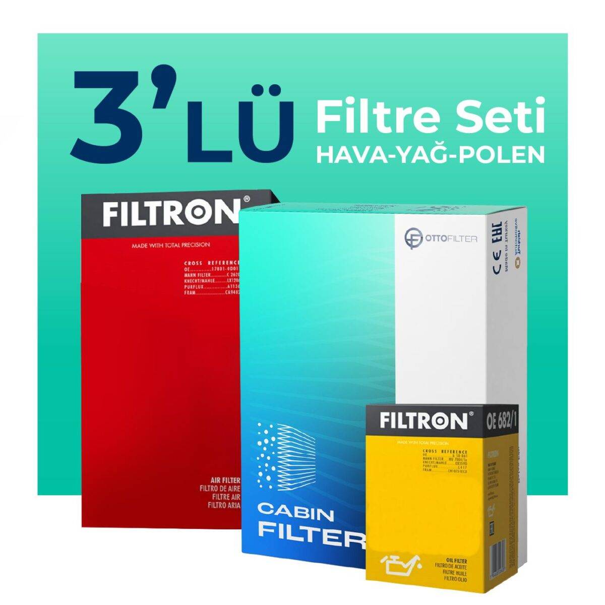 Filtron Seat Leon 1.5 TSi Filtre Bakım Seti (2020-2024) 3 Lü - Görsel 1