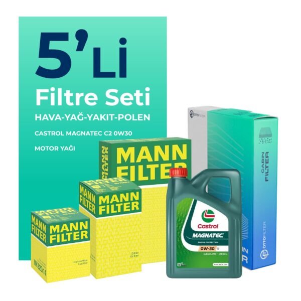 MANN Fiat Fiorino 1.3 Dizel Filtre Bakım Seti Castrol Motor Yağlı EURO 6 (2015-2024) 5 Li