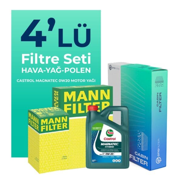 MANN Opel Insignia 1.5 Turbo Filtre Bakım Seti Castrol Motor Yağlı (2017-2023) 4 Lü