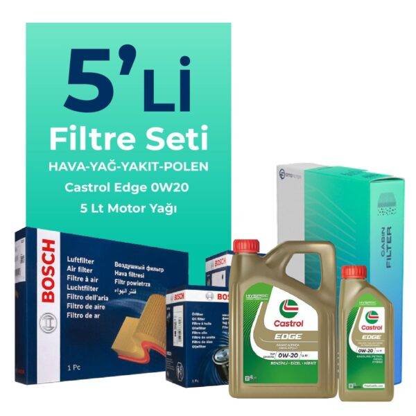 BOSCH Alfa Romeo Tonale 1.6 Dizel Filtre Bakım Seti Castrol Motor Yağlı (2022-2024) 5 Li