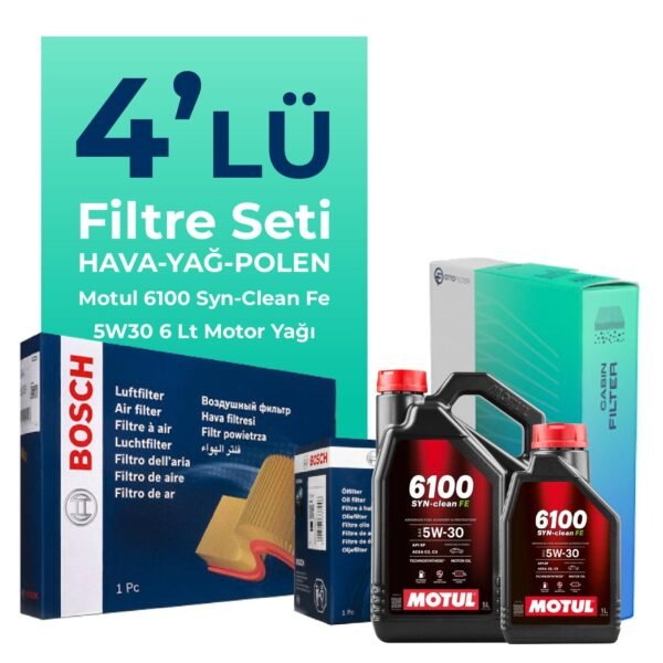 BOSCH Ford Connect 1.8 Dizel Filtre Bakım Seti Motul Motor Yağlı (2002-2013) 4 Lü