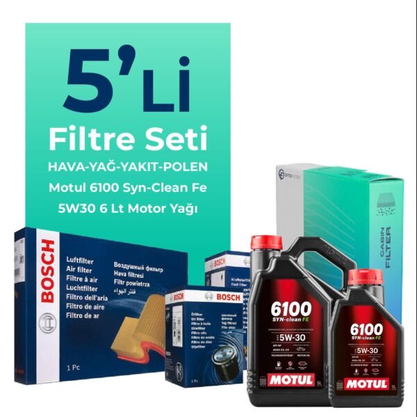 BOSCH Ford Connect 1.8 Dizel Filtre Bakım Seti Motul Motor Yağlı (2002-2013) 5 Li