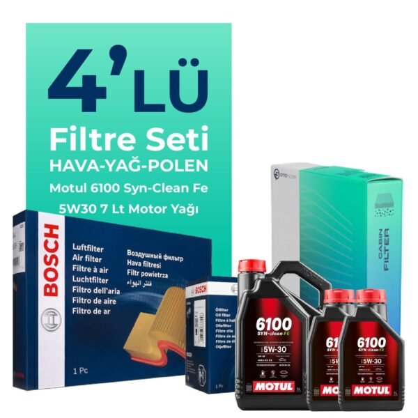 BOSCH Mercedes C180 Benzin Filtre Bakım Seti Motul Motor Yağlı (2014-2019) 4 Lü