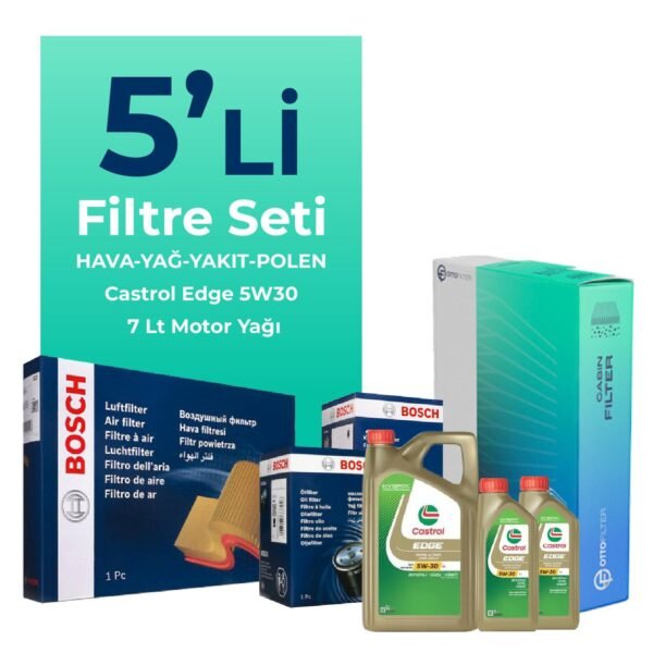 BOSCH Mitsubishi L200 2.2 Dizel Filtre Bakım Seti Castrol Motor Yağlı (2018-2022) 5 Li