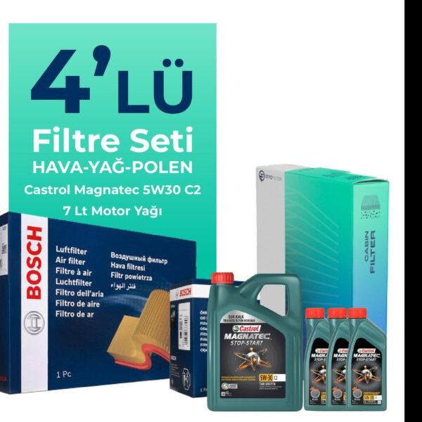 BOSCH Mitsubishi L200 2.5 Dizel Filtre Bakım Seti Castrol Motor Yağlı (2008-2015) 4 Lü