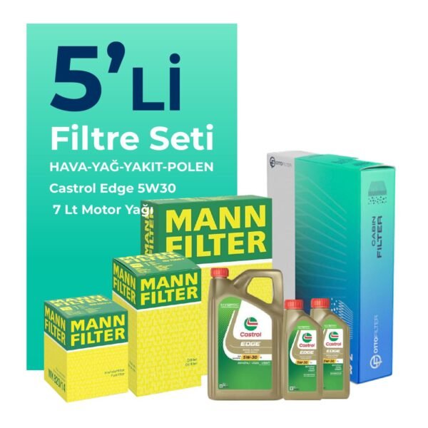 MANN BMW 7.50 Dizel xDrive Filtre Bakım Seti Castrol Motor Yağlı (2012-2015) 5 Li