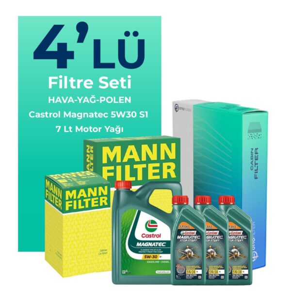 MANN Fiat Ducato 2.3 Dizel Filtre Bakım Seti Castrol Motor Yağlı (2006-2014) 4 Lü