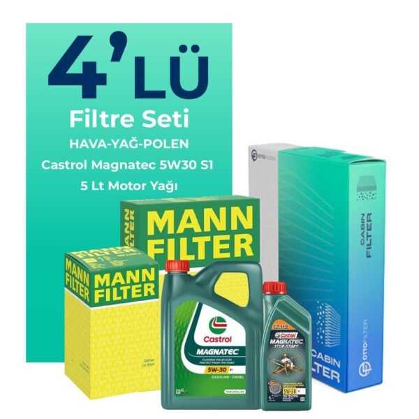 MANN Fiat Linea 1.6 Dizel Filtre Bakım Seti Castrol Motor Yağlı (2009-2017) 4 Lü