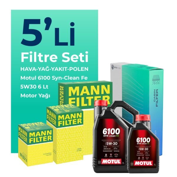 MANN Ford Connect 1.8 Dizel Filtre Bakım Seti Motul Motor Yağlı (2002-2013) 5 Li