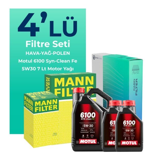 MANN Jaguar S-TYPE 3.0 Filtre Bakım Seti Motul Motor Yağlı (2000-2008) 4 Lü