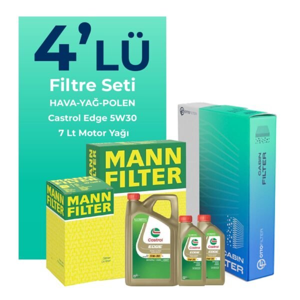 MANN Mercedes E220 Dizel Filtre Bakım Seti Castrol Motor Yağlı (2018-2022) 4 Lü