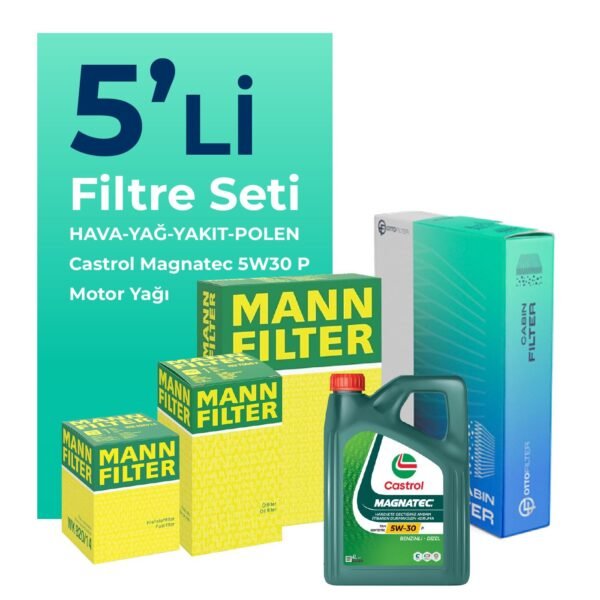 MANN Opel Grandland 1.5 Dizel Filtre Bakım Seti Castrol Motor Yağlı (2018-2024) 5 Li
