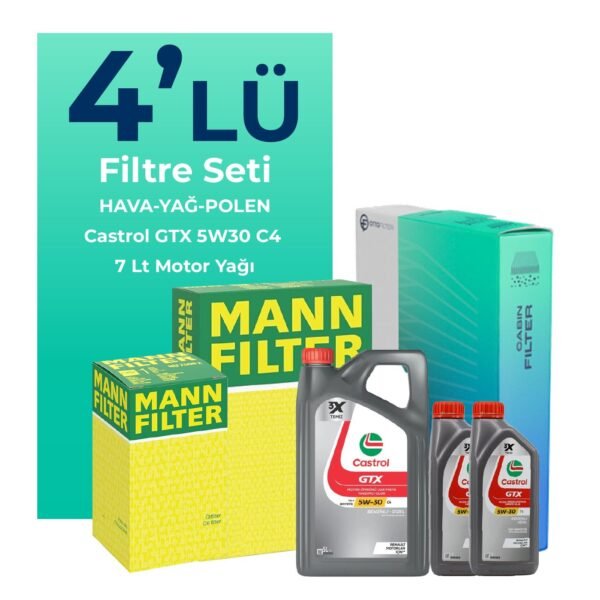 MANN Renault Latitude 2.0 Dizel Filtre Bakım Seti Castrol Motor Yağlı (2010-2015) 4 Lü