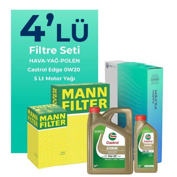 MANN Seat Leon 1.5 TSi Filtre Bakım Seti Castrol Motor Yağlı (2018-2022) 4 Lü