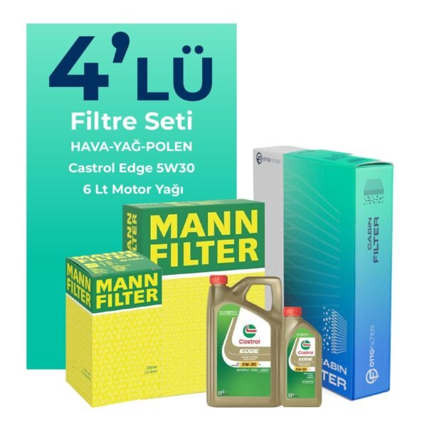 MANN Subaru Forester 2.0 Dizel Filtre Bakım Seti Castrol Motor Yağlı (2008-2013) 4 Lü