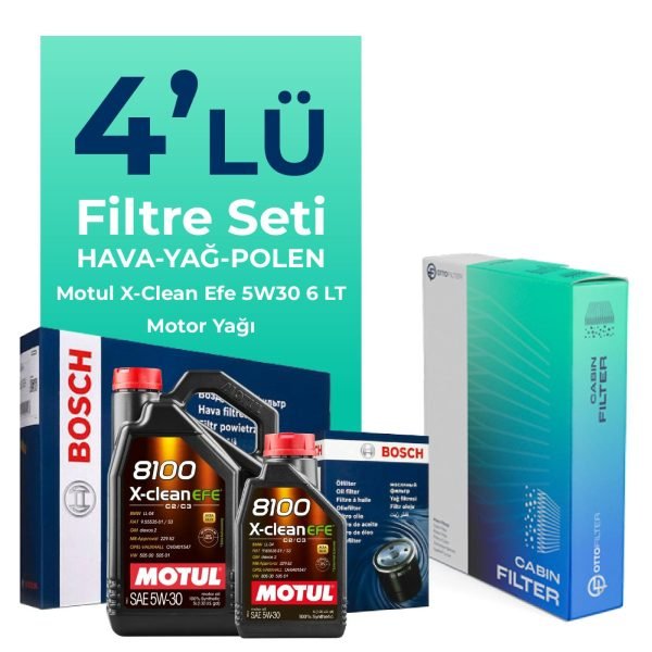 Filtron Renault Austral 1.3 Hybrid Filtre Bakım Seti Motul Motor Yağlı (2022-2025) 4 Lü