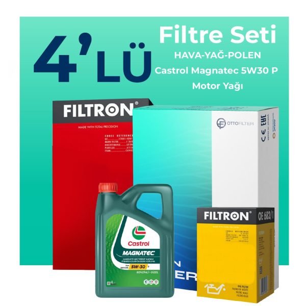 Filtron Toyota Proace 1.5 Dizel Filtre Bakım Seti Castrol Motor Yağlı (2018-2025) 4 Lü