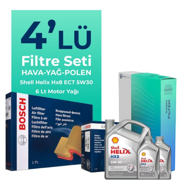 BOSCH Peugeot Expert 1.5 Dizel Filtre Bakım Seti Shell Motor Yağlı (2017-2025) 4 Lü