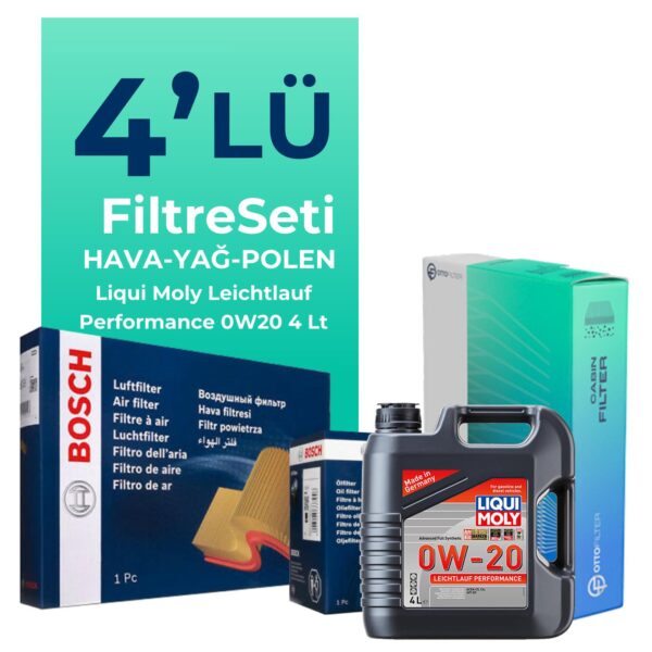 BOSCH Ford Focus 1.5 Benzin Filtre Bakım Seti Liqui Moly Motor Yağlı (2018-2024) 4 Lü