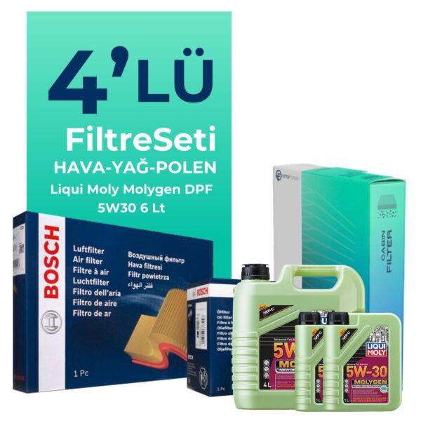 BOSCH Ford Kuga 2.0 Dizel Filtre Bakım Seti Liqui Moly Motor Yağlı (2008-2012) 4 Lü