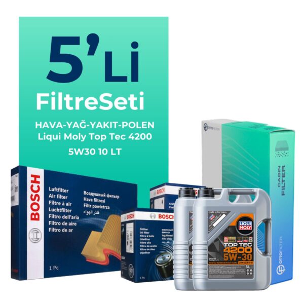 BOSCH Jeep Commander 3.0 Dizel Filtre Bakım Seti Liqui Moly Motor Yağlı (2006-2011) 5 Li