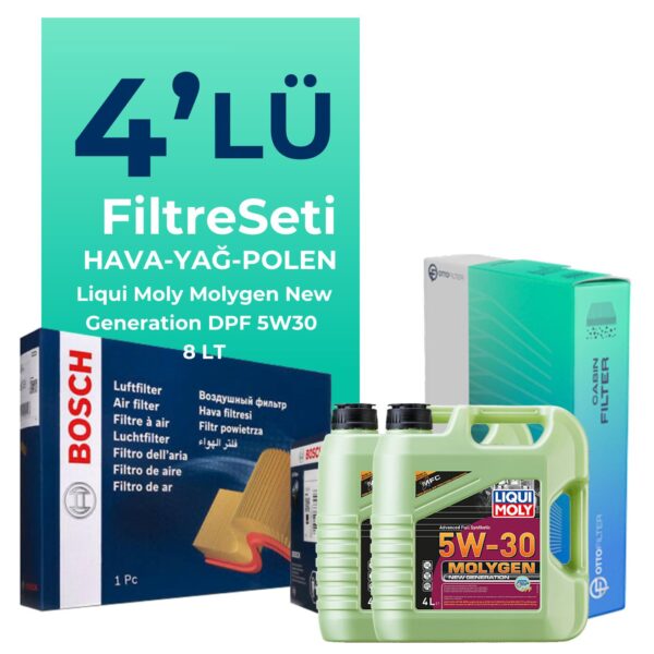 BOSCH Mercedes E280 Dizel Filtre Bakım Seti Liqui Moly Motor Yağlı (2003-2008) 4 Lü
