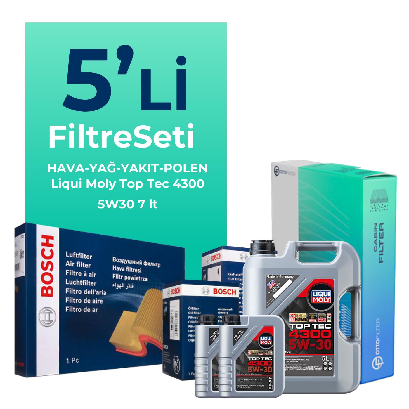 BOSCH Nissan Skystar 2.5 Dizel Filtre Bakım Seti Liqui Moly Motor Yağlı (2008-2012) 5 Li