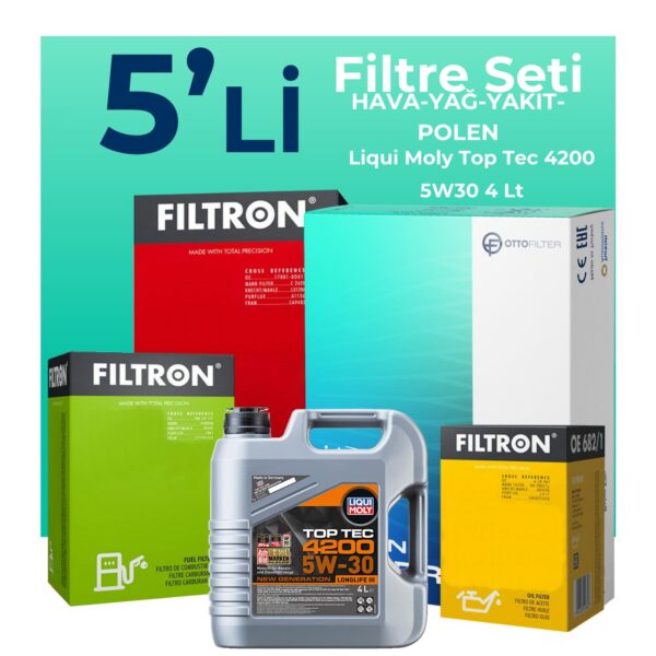 Filtron Fiat Albea 1.3 Dizel Filtre Bakım Seti Liqui Moly Motor Yağlı (2002-2012) 5 Li