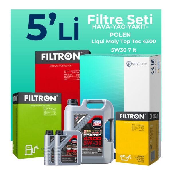 Filtron Nissan Skystar 2.5 Dizel Filtre Bakım Seti Liqui Moly Motor Yağlı (2008-2012) 5 Li