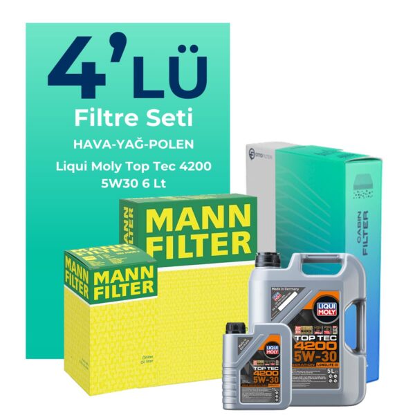 MANN Mercedes A200 Benzin Filtre Bakım Seti Liqui Moly Motor Yağlı (2012-2018) 4 Lü