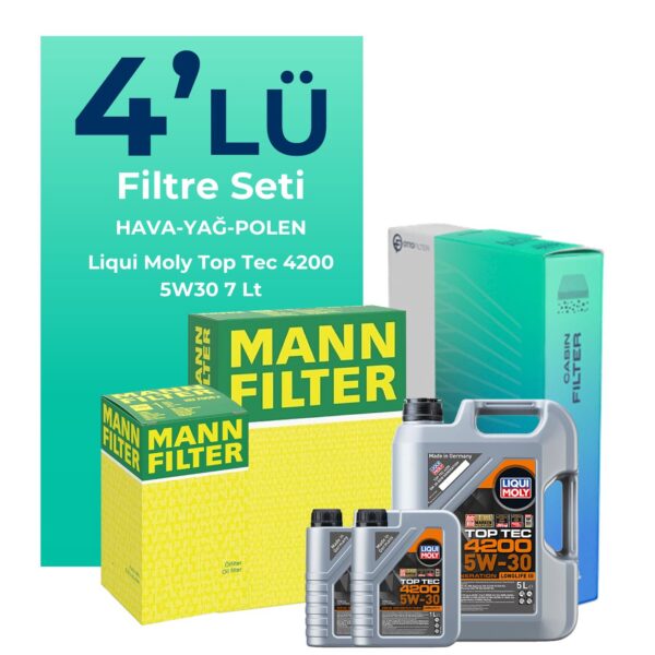 MANN Mercedes E200 Dizel Filtre Bakım Seti Liqui Moly Motor Yağlı (2018-2022) 4 Lü
