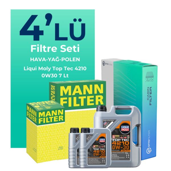 MANN Mercedes GLC250 Benzin Filtre Bakım Seti Liqui Moly Motor Yağlı (2015-2019) 4 Lü