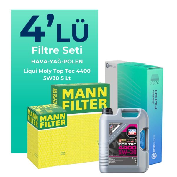 MANN Renault Fluence 1.5 Dizel Filtre Bakım Seti Liqui Moly Motor Yağlı (2010-2016) 4 Lü