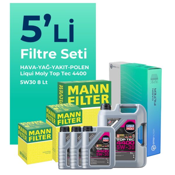 MANN Renault Master 2.3 Dizel Filtre Bakım Seti Liqui Moly Motor Yağlı (2011-2021) 5 Li